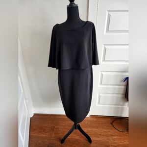 NWT Calvin Klein Black Cape Dress 16W